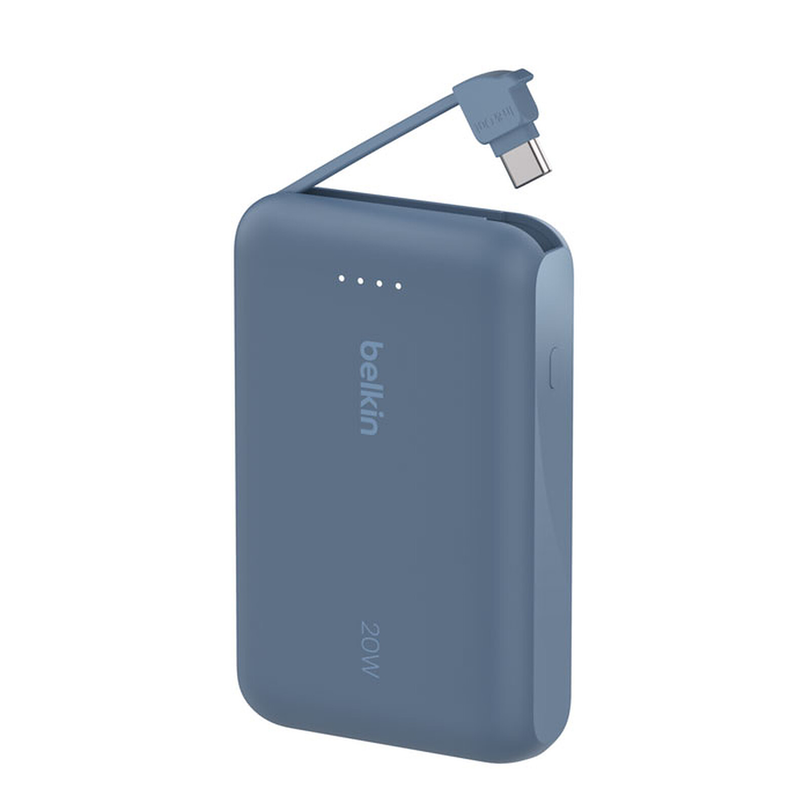 Batería externa Belkin 10K 20W con cable USB-C integrado (Azul)