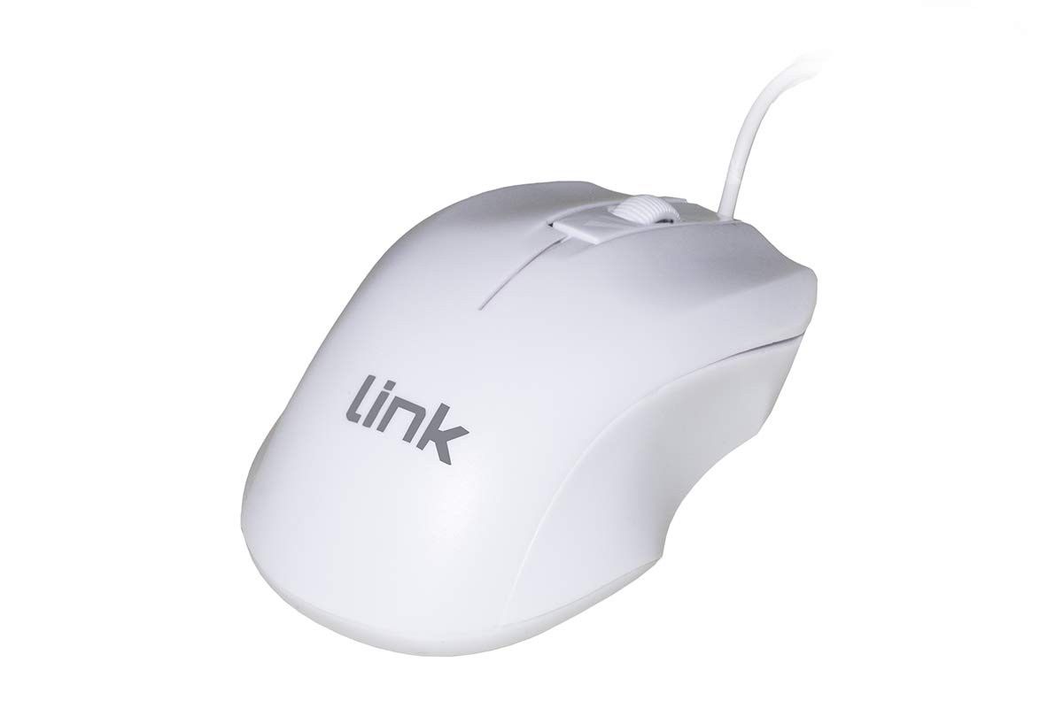 LINK LKMOS11 Optical USB Ergonomic Mouse - 1200 DPI White