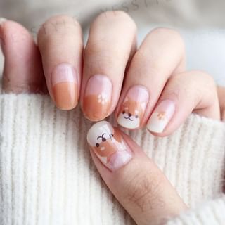 Autocollants d'art pour ongles Lunacaca Shiba Inu à pas