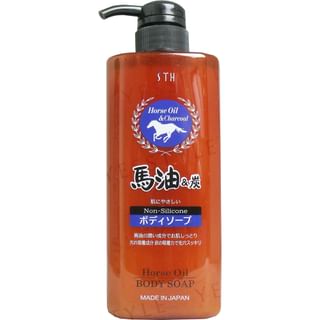 Jabón corporal STH Aceite de caballo y carbón, 600 ml