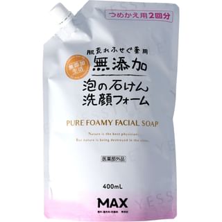 Max Jabón Facial Mousse Puro y Libre de Aditivos - Recarga de 400 ml