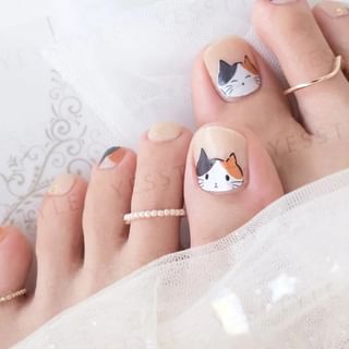 Autocollants d'art pour ongles Lunacaca Chat Calico (24 pièces)