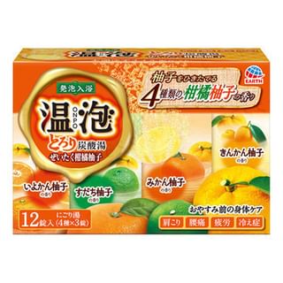 Tablettes de sel de bain Earth Carbonatée Yuzu, 12 pièces