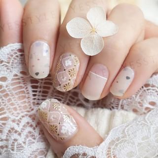 Autocollant pour ongles Lunacaca 'Rayons lunaires' avec motifs de marguerites (24 pièces)