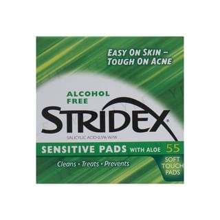 Stridex Sensitive Aloe Salicylic Acid Pads, 0.5% Soft Touch, 55 Count