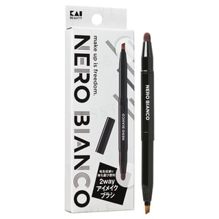 Pincel de maquillaje para ojos de dos vías, Negro y Blanco