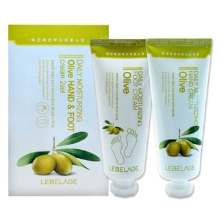 Set de crema hidratante diaria de oliva LEBELAGE para manos y pies, 2 unidades