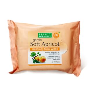 Toallitas limpiadoras suaves con extracto de albaricoque Beauty Formulas, 30 uds