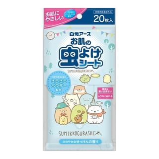 Hojas repelentes de insectos Hakugen Sumikko Gurashi, paquete de 20