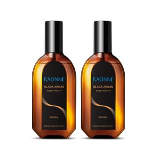 Kit de aceite capilar RAONNE de argán negro vegano (100ml x 2)