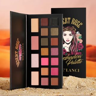 Paleta de sombras para ojos DE'LANCI - Desert Rose de 18 colores