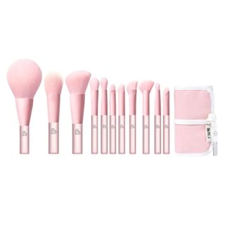 BLJ Mini Makeup Brush Pouch Set - Pink #Sweet Peaches - 11pcs