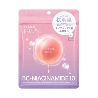 Máscara facial BCL Momo Puri con niacinamida y cerámica de melocotón, 7 unidades