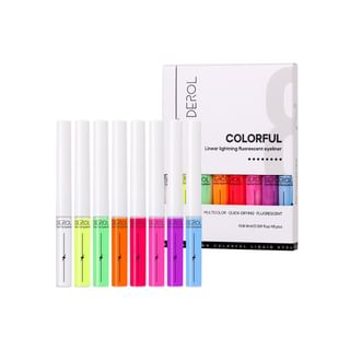 Kit de delineador fluorescente DEROL de 8 colores