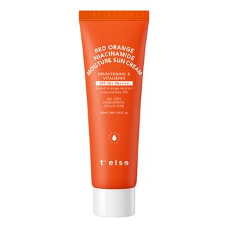 Crema solar hidratante Realbarrier con Niacinamida Naranja Rojo 50ml