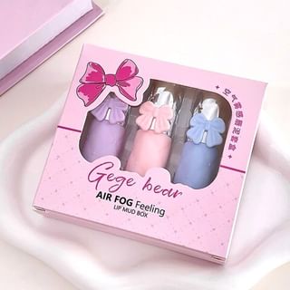 Kit Gege Bear Mud para labios - Nude, hidratante, terciopelo 3g x 3