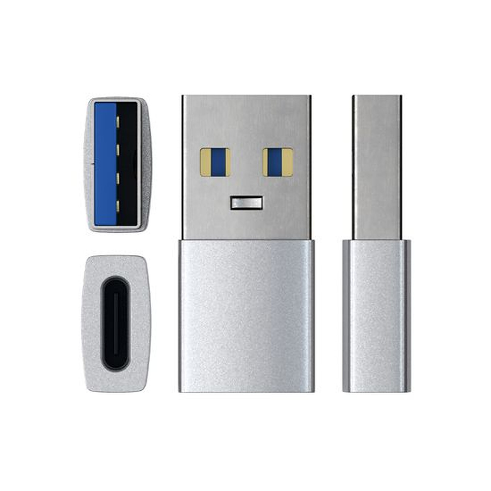 SATECHI USB 3.0 USB-A Male to USB-C Adapter - Silver