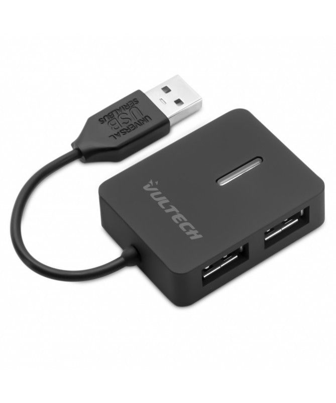 Vultech USB 2.0 Hub & Connector, 480 Mbit/s, Black