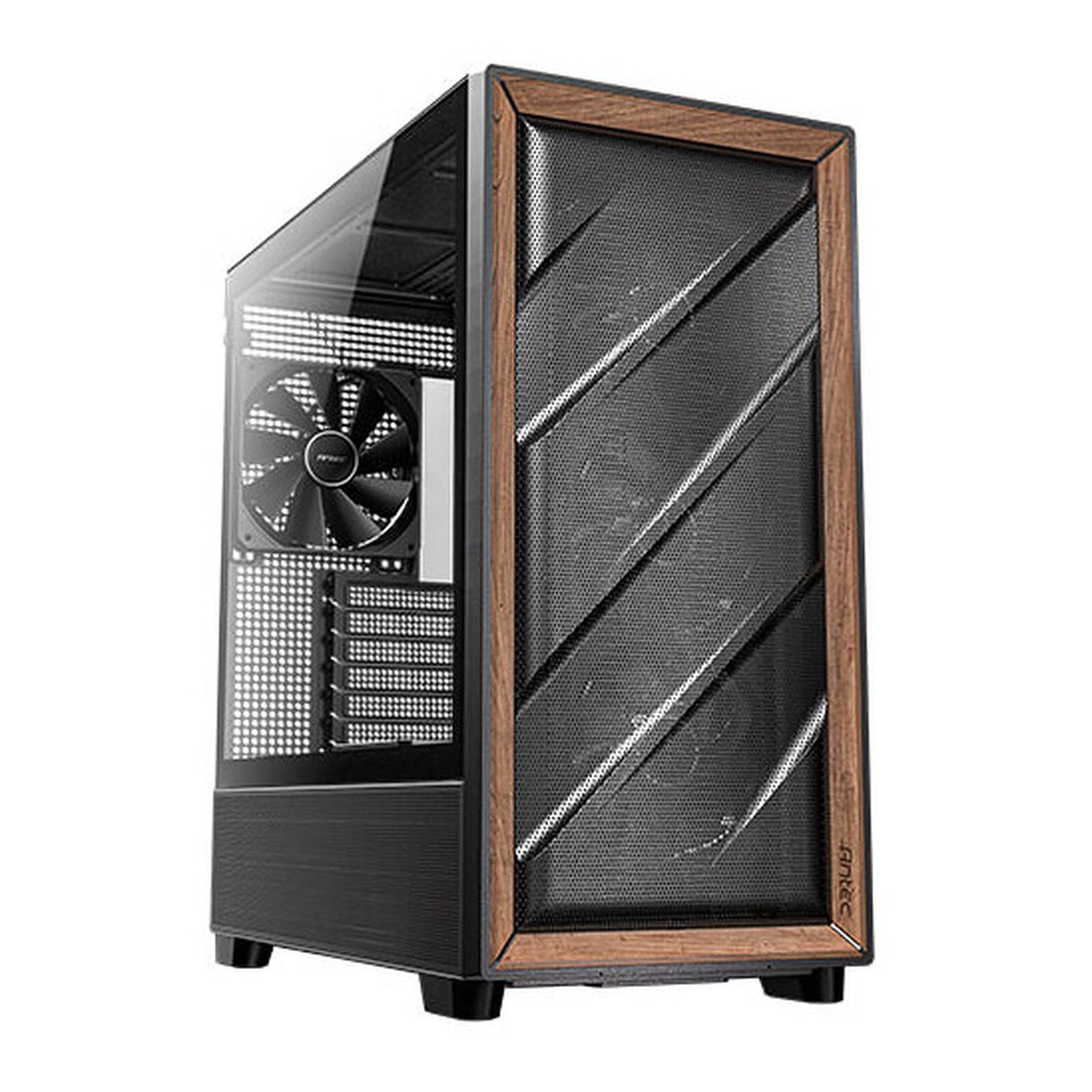 Antec Flux SE Midi Tower Case, Black/Wood
