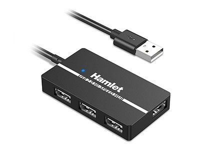 Hamlet XHUB-04U2 USB 2.0 Hub & Adapter - Black