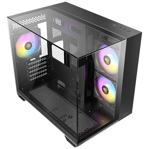 Antec CX600M Trio ARGB Mini Tower Case, Black and Transparent