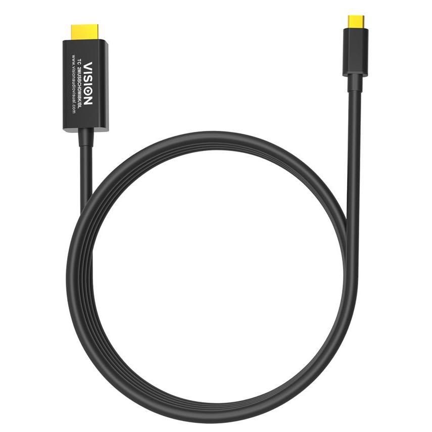 Vision USB-C to HDMI Adapter - 2m - Black - 8K UHD Support (7680 x 4320)