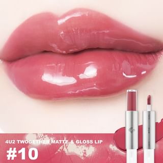 4U2 - Brillo labial mate y brillante conjunto, n° 10 Lluvia y Trueno