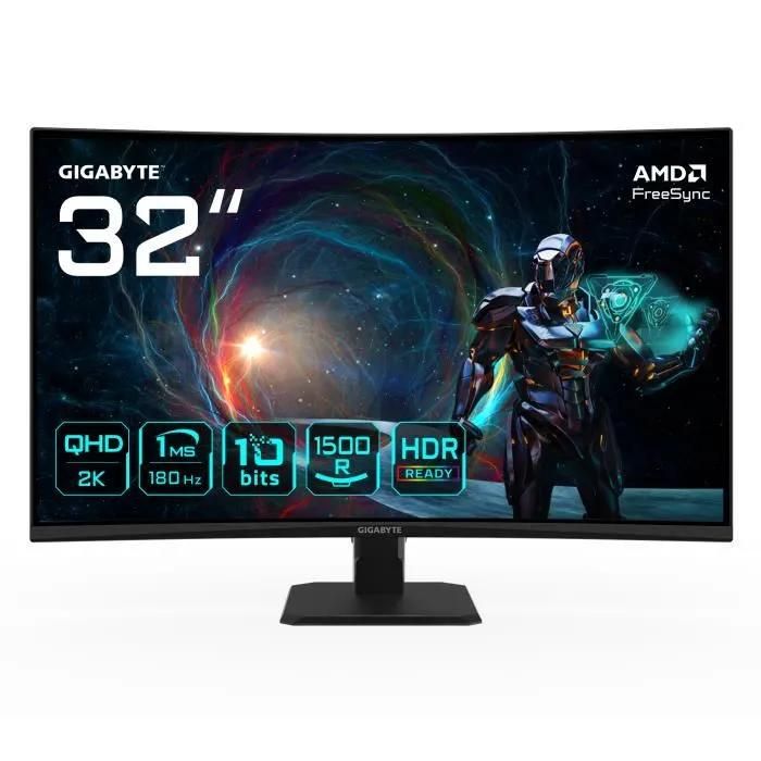 Gigabyte GS32QCA 32-Inch Curve QHD 180Hz VA 1ms Monitor with Adapt Sync