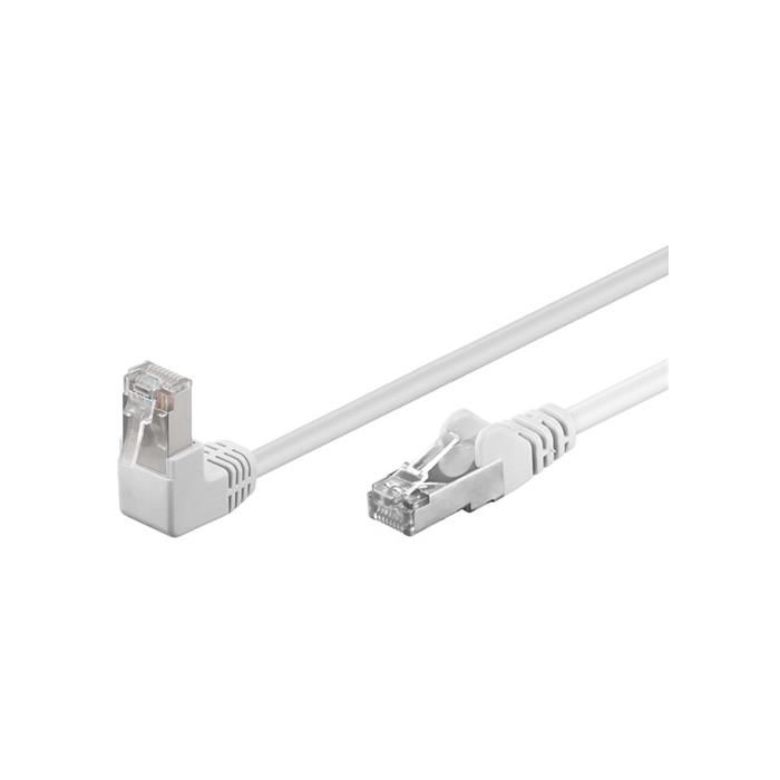 Cable de red Goobay con ángulo de 90 grados CAT 5e, 10 m, blanco