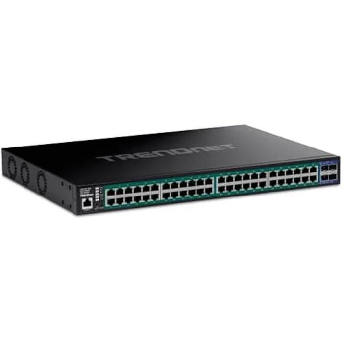 Commutateur réseau Trendnet TPE-3524SF - 52 ports Ethernet Gigabit avec alimentation POE+ et fentes SFP+ 10G (Web Smart)