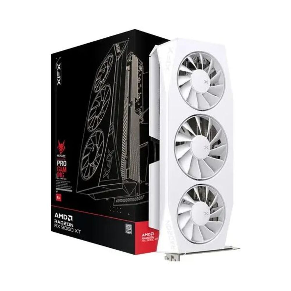 XFX Mercury Radeon RX 9060 XT OC White Gaming Edition, 16GB GDDR6