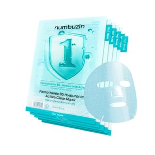 Ensemble de masques nettoyants actifs numbuzin B5 Hyaluronique, 5 feuilles - Kit de traitement de l'acné