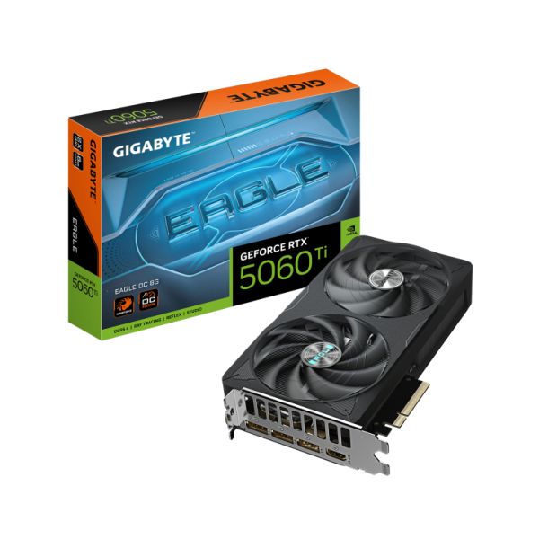 Gigabyte GeForce RTX 5060 Ti EAGLE OC 8G Graphics Card - 8GB GDDR7, 128-bit, PCI-E 5.0, 2617 MHz CPU Frequency, 3 x DisplayPort, 1 x HDMI