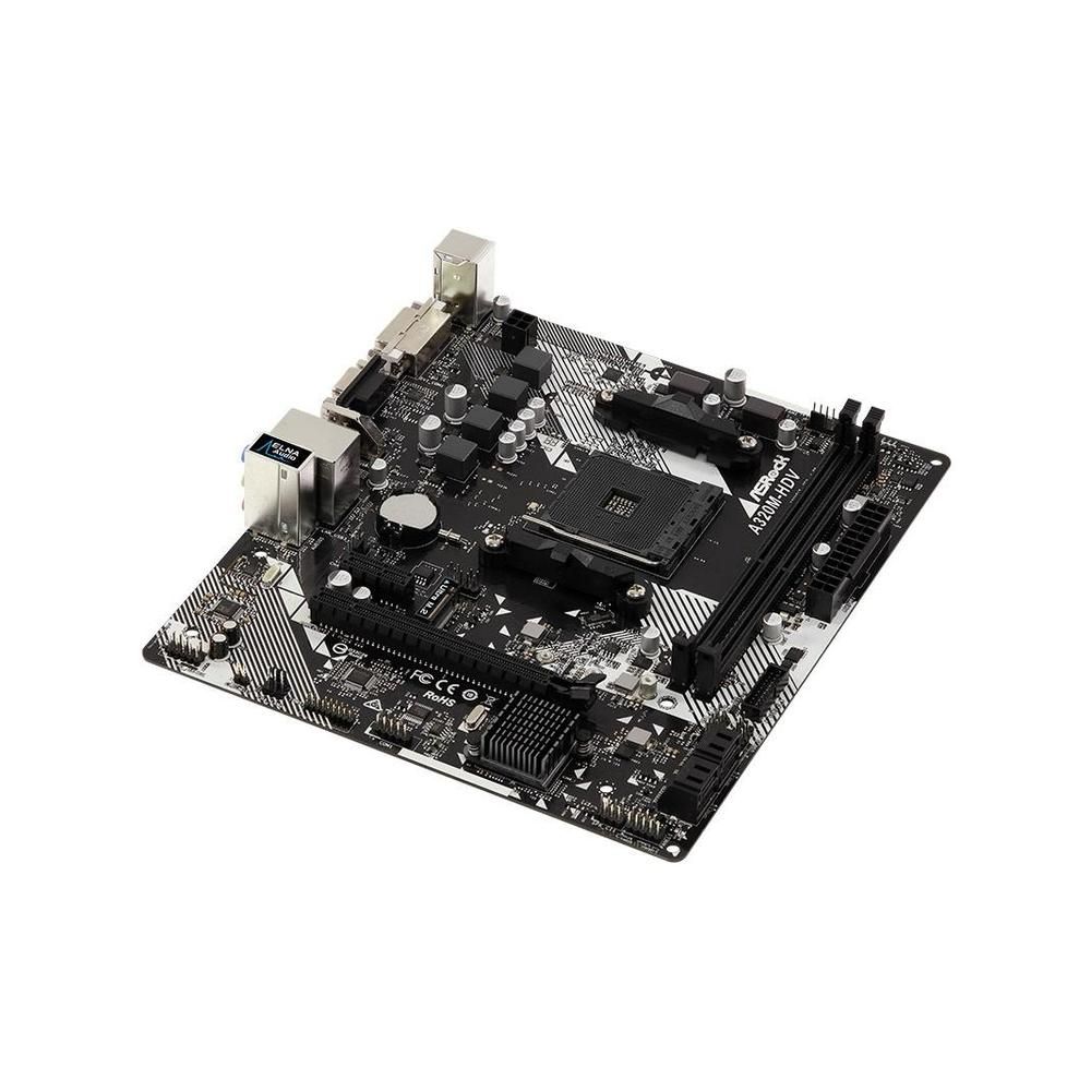 ASRock A320M-HDV AMD A320 Motherboard, DDR4 32GB, Micro ATX (Socket AM4)