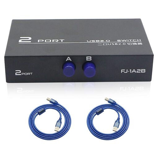 Hub de conmutación USB 2.0 - Comparta 1 dispositivo USB entre dos computadoras