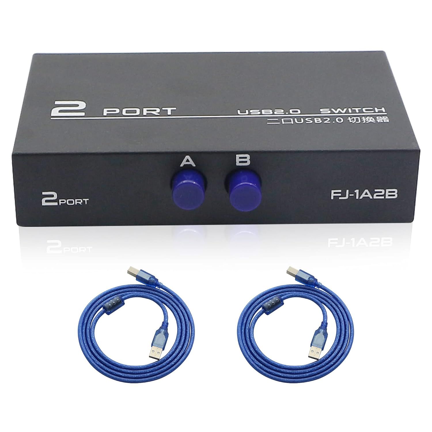 USB 2.0 Switch Hub - Share 1 USB Device Between Two Computers
