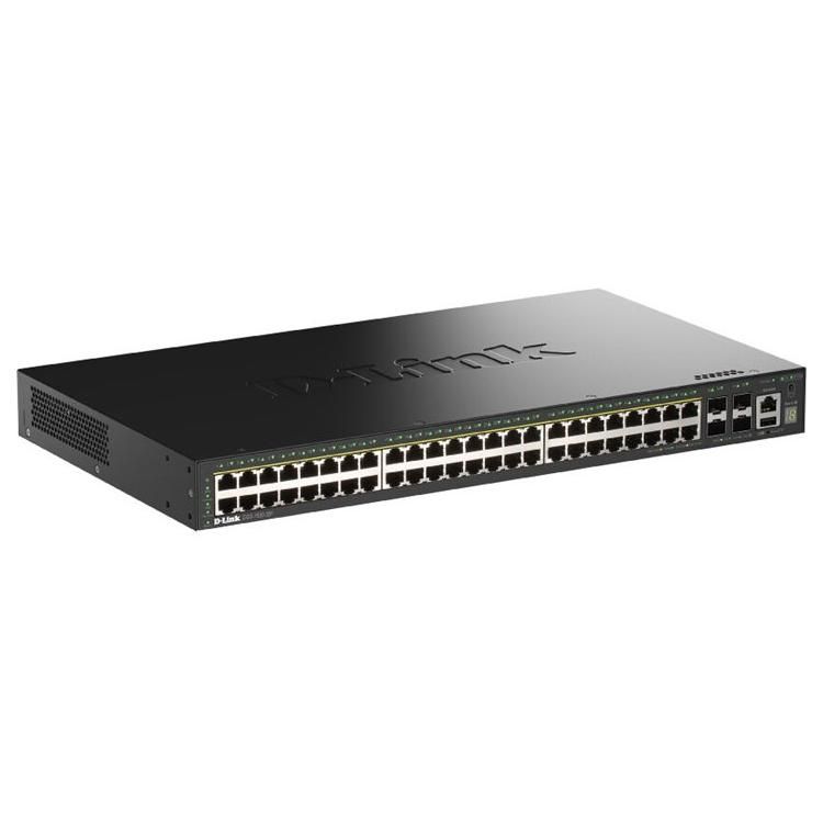 D-Link SmartPro DGS-1530-52P - Switch - Intelligent - 48x 10/100/1000 (PoE+) + 4x 10G SFP+ - Desktop, Rack-Mountable - PoE+ (370W)