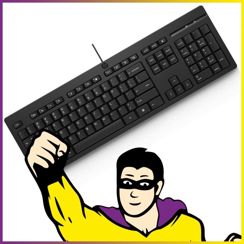 HP AZERTY USB Keyboard, 105 Keys, Black