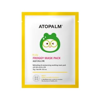 Máscara en hoja ATOPALM para niños con forma de rana