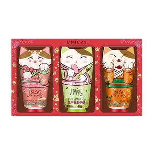 Coffret cadeau UNICAT crème pour les mains trio de chat de la chance