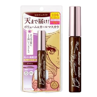 Máscara ISEHAN Heroina Make Volumen y Cejas Levantadas, a Prueba de Agua (Negra/Marron) 