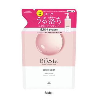 Agua limpiadora micelar hidratante Mandom Bifesta, recarga de 360 ml