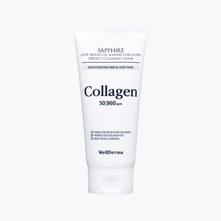 Espuma limpiadora WellDerma de colágeno a moléculas bajas, Sapphire, 150g
