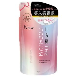 Champú Kracie Ichikami Cuidado Premium contra el daño, Suave y sedoso, 340 ml Recargable