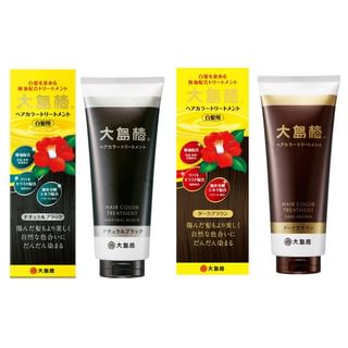 Tratamiento de color de cabello Oshima Tsubaki - Marrón oscuro - 180g
