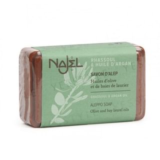 Jabón de Alepo Najel con Ghassoul y Aceite de Argán, 100g