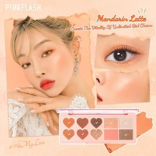 Paleta PINKFLASH Iluminador y Rubor - Latte de Mandarina (10 en 1)