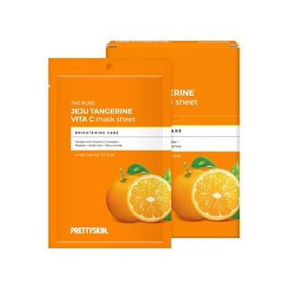 Mascarillas en hojas vitamina C de mandarina pura Jeju Pretty Skin