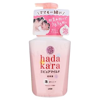 Jabón corporal en espuma hidratante LION Hadakara, 550ml