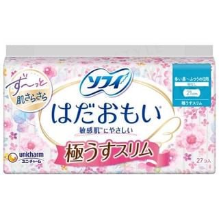 Serviettes hygiéniques ultra fines Unicharm Sofy, 21 cm, 27 unités